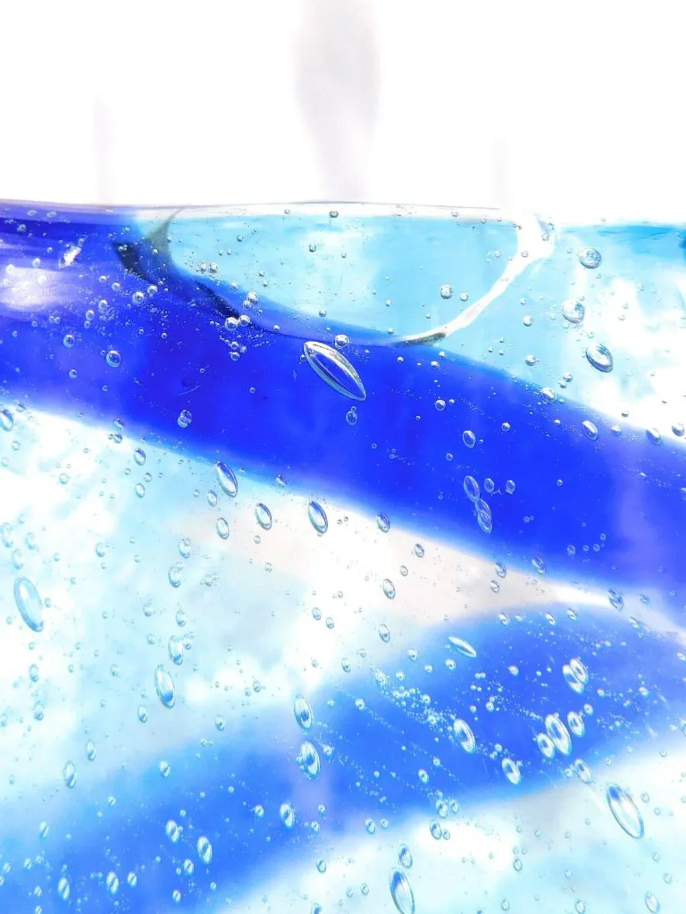 Blue Bullicante Art Glass Vase with Center Hole # 27117